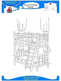 Çocuklar İçin Ranza Boyama Sayfaları 